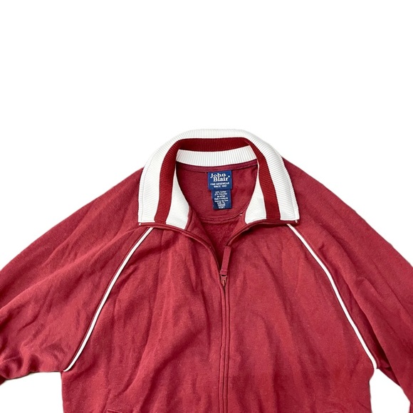 Vintage 90's/Y2K John Blair Maroon Full Zip Track Jacket Size Large Tall - Picture 2 of 4